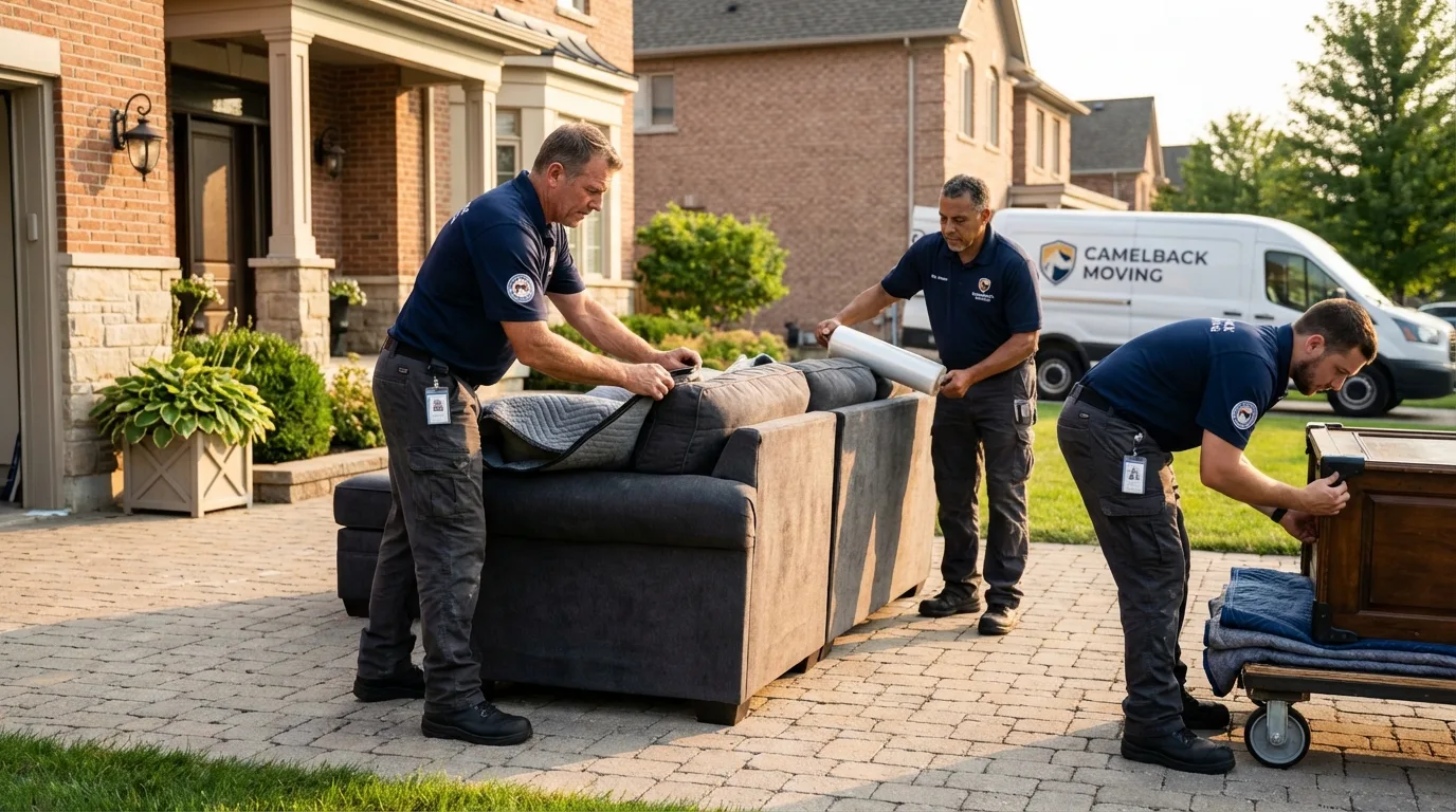 Large estate moving crew wrapping furniture in Kimberly, ID